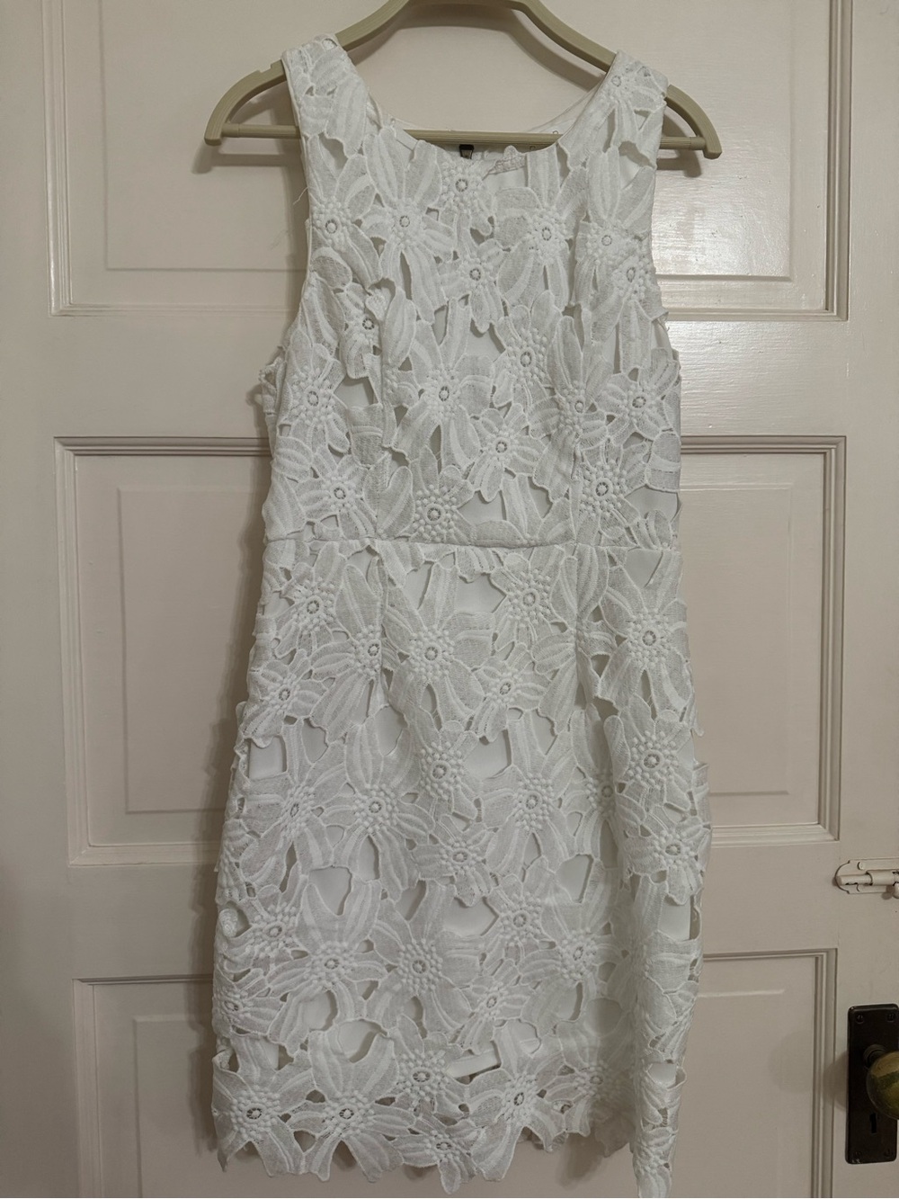 Astr White Floral Lace Mini Dress
